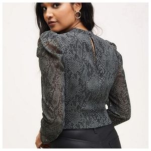 Dynamite Puff Sleeve Chiffon Blouse